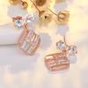 Pendientes de plata de ley con circonita y letra H de Qiao Lanxuan, elegantes pendientes de oro para el cabello, estilo coreano, para celebridades de Internet.