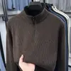 Suéter Base Grueso de Forro Polar con Media Cremallera para Hombre 2026 Invierno Nuevo Estilo Una Pieza Lana Polar Tejida Cálida