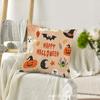 Temu Nueva Almohada de Halloween Patrón Murciélago Fantasma Material de Lino Funda de Almohada Decorativa de Halloween Americana