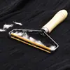 Removedor de pelos cabo de madeira removedor de pelos de roupa casaco barbeador manual não danifica roupas aço inoxidável removedor de pelos dupla face