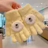 Guantes de Dedos Lindos para Niños Niñas Invierno Prueba de Frío Cálido Juego de Cinco Dedos Conjunto Completo de Dedos Tejido para Bebé Niños de Invierno