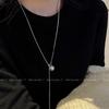 Colar de puxar de arco de prata feminino simples estilo frio acessórios longos estilo coreano elegante corrente de clavícula