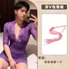 Lobe Lencería Sexy, Uniforme de Secretaria Sexy, Body de Encaje Atractivo con Escote en V Profundo, Deseo Puro, Atuendo Ajustado Apasionado para Hombre de Tallas Grandes