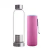 Botella de Agua de Vidrio de 550ml Libre de BPA Resistente a Altas Temperaturas Botella de Agua Deportiva de Vidrio con Infusor de Té Funda de Nylon Proteger