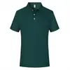 Camisa polo de manga curta com contas de fibra, detalhes estampados e bordados, vestuário de trabalho unissex versátil