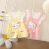 Conjunto de Mono con Gato Hello Kitty para Niña, Shorts y Suéter, Conjunto de Verano Estiloso para Niña Pequeña Princesa
