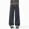 Pantalones de Exterior de Moda Cortados en Diagonal Estilo Americano para Hombres y Mujeres, Otoño High-Street Transpirables Holgados de Pierna Recta Ropa de Trabajo Casual