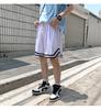 Shorts Esportivos de Verão Masculinos Largos Estilo Hong Kong Bloco de Cores Calças de Basquete Estudante Moderno Ins Versátil Perna Larga Calças Cinco Quartos