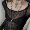 Punk Cross Choker Colar de couro Subcultura Contas Colar longo Nicho Design Spice Collar