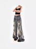 Jeans Rasgados Vintage Desgastados Estilo Páramo para Mujer Verano 2024 Nuevo Estilo Americano Sueltos Caídos Pierna Ancha Modernos
