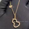 Collar de Calabaza Versión Alta Qijia con Colgante de Calcedonia Madreperla Cortada en Diamante Cadena para Clavícula Tallada en CNC de Lujo Accesible para Novia