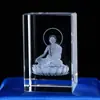 Tres Santos Occidentales Tallado Interior de Cristal Bodhisattva Amitabha Bodhisattva Amitabha Estatuas de Buda del Tíbet Adornos de Cristal