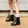 Nuevas botas de lluvia de otoño e invierno de red para mujer de media caña antideslizantes impermeables botas de lluvia zapatos de agua zapatos de goma resistentes al desgaste para hacer ejercicio combinan con todo
