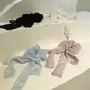 Elástico de Cabelo Scrunchie de Renda Estilo Coreano com Laço e Fita Estilo Ins, Corda de Cabelo Doce e Feminina para Rabos de Cavalo