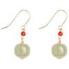 Nuevos Pendientes de Jade Natural Hetian 2025 para Mujer Plata de Ley S925 Lujo Accesible de Gama Alta Accesorios Nanhong Combinación Dinastía Han