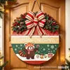 Letrero de puerta de madera impreso para productos nuevos transfronterizos, letrero redondo de bienvenida, colgante decorativo para puerta de Halloween de comercio exterior para Amazon
