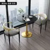 Mesa de negociación redonda y juego de sillas para área de descanso, recepción, mesa redonda pequeña para balcón de cafetería, mesa de té de ocio, tamaño pequeño