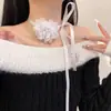 Estilo Chanel Vintage Negro Cena Flor de Hada Encaje Gargantilla Collar Correa para el Cuello Sexy Accesorios Uso Varios