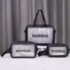 Bolsa de Cosméticos Transparente de PVC Estilo Ins Portátil para Viaje Impermeable Neceser Cosméticos Escarchados Bolsa de Almacenamiento para Baño