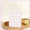 Bolsa de Regalo con Estampado de Moño Rosa Dulce, Bolso Tote Girly con Moño Grande, Bolsa para Empaque de Regalo de Vacaciones y Cumpleaños