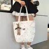 Bolsa Tote Xadrez Estilo College de Alto Valor da Moda Coreana, Nova Tendência de Verão Estilosa Bolsa de Ombro Doce para Compras
