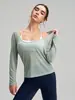 Nuevo Estilo Holgado Delgado Ropa de Yoga para Mujer, Top Deportivo Transpirable de Secado Rápido para Fitness, Cubre-Todo de Manga Larga para Pilates