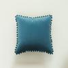 Funda de Cojín de Terciopelo Holandés para Sala de Estar Minimalista Moderna Cuidadosamente Seleccionada con Bordes de Bolas Grandes, Funda de Cojín Estilo Ins Nórdico Sin Relleno