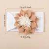 Novos Acessórios de Cabelo Europeus e Americanos para Crianças Faixa de Cabelo com Flor de Jacquard de Nylon para Bebê Faixa de Cabeça com Contraste de Girassol para Fontanela de Bebê