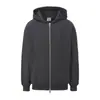 Novedad Otoño e Invierno 2026 Sudadera con Capucha Estilo Americano de Felpa Microfibra para Hombre Cierre Doble Cardigan Color Sólido Simple
