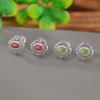 Un Ciervo Plata Esterlina S925 Plata Aretes Huecos Ruyi Chinos Retro Antiguos Nuevos Jaspe Hetian Rojo del Sur Aretes de Plata
