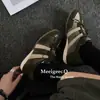 Tênis de Treino Alemão Feminino 2026 Verão Novo Malha Fina Respirável Couro Genuíno Bico Quadrado Raso Mary Jane