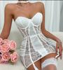 Macacão de lingerie sexy Spice Girls europeias e americanas, costura de renda, pacote de boate, pescoço pendurado, modelagem corporal