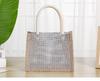 Novo spot atacado strass costura imitação cânhamo bolsa strass saco de juta imitação saco moda flash diamante bolsa