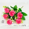 Buquê de Botão de Rosa Flor Artificial Flor Falsa Flor de Plástico Flor de Tecido Flor de Rosa com Cheiro de Pêssego Decoração de Mesa Flor Artificial Buquê