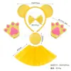 Diadema Animal con Tres Orejas de Oso, Accesorio para el Cabello para Actuación de Danza, Diadema de Mapache para Niñas, Accesorio para el Cabello para Niños con Banda Ancha