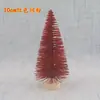 Decoração transfronteiriça pequena árvore de Natal seda de sisal torre de neve azul verde dourado e prateado vermelho mini enfeites de árvore de Natal 3-