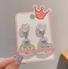 Agitar Tono Mismo Estilo Pony Polly de Dibujos Animados Clip para la Oreja para Niños Agujeros en la Oreja para Niñas Aretes Falsos Antidolor Joyería Linda Dulce