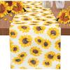 Camino de mesa de frutas de verano con fresas, Mantel floral de venta caliente transfronteriza con girasoles, amapolas y tulipanes, Admite personalización