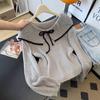 Suéter de Punto de Moda Juvenil Suave Versátil Fresco con Bloques de Color 2025 Talla Grande Cuello Amplio Solapa Baja Calado