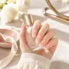 YD20 Borda Branca Degradê Estilo Francês Novo Transfronteiriço Cor Nude Conjunto de Arte para Unhas com 24 Peças