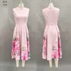 Vestido Feminino Sem Manga Floral com Cintura Marcada e Pregas - Lançamento Quente Primavera/Verão 2026 - Site Independente da Amazon - Cruzamento Europeu e Americano