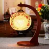 Lámpara de Cerámica Hueca Delgada Jingdezhen para Estudio, Dormitorio, Lámpara de Mesita de Noche, Protección Ocular, Decoración Creativa de Boda, Lámpara de Mesa Estilo Chino