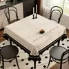 Mantel Cuadrado de Tela de PVC Estilo Americano, Impermeable, Resistente al Aceite, Lavable, Mantel para Mesa Cuadrada de Café, Base Resistente al Calor
