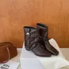 Botas curtas para mulheres fazem as pernas parecerem mais longas Western 2026 Moda francesa novas botas de bico fino botas de outono fivela pequeno nicho perna de calça