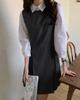 La talla ha sido actualizada en stock Chic coreano Otoño Reductor de edad Vestido chaleco plisado para mujer Nuevo estilo 2025