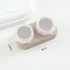 Estuche Simple para Gafas Color Macarrón, Tapa sin Giro Caja de Doble Cuidado Integrada, Estuche de Lentes de Contacto Anti-Caídas de Alta Estética