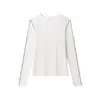 Outono 2026 Nova Blusa de Moletom Gola Redonda Manga Longa Feminina Camada Base Alta Elasticidade Slim Fit Versátil Top Camiseta