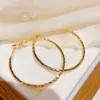 Brincos de Argola Grandes Exagerados com Fio Fino Banhados a Ouro Populares para Mulheres, Brincos de Alta Qualidade Estilo Ins Simples com Pino de Prata