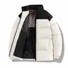 Jaqueta de Algodão Grossa Masculina Graphene Transfronteiriça Gola Alta Corta-vento Quente Casaco de Algodão Roupas de Algodão de Inverno Tendência Versátil Cor Blocada Outerwear