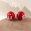 Moda óleo gota pintado à mão letra M feijão grafite 16MM furo reto contas redondas DIY pulseira de contas corrente de celular acessórios